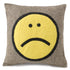 Hand Felted Wool Happy Sad Face Pillow - 20" - ARCADIA HOME
